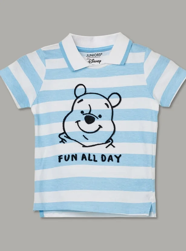 JUNIORS Winnie The Pooh Johnny Collar T-shirt